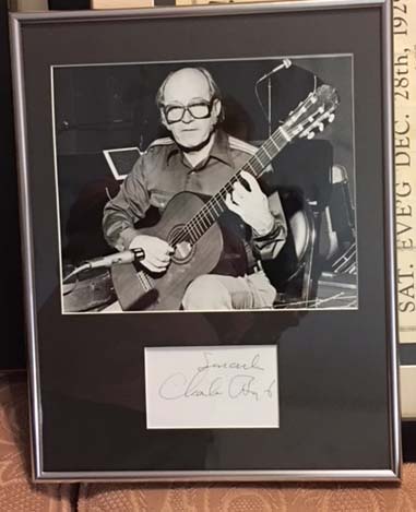 Framed Autograph and Photograph of Charlie Byrd TH